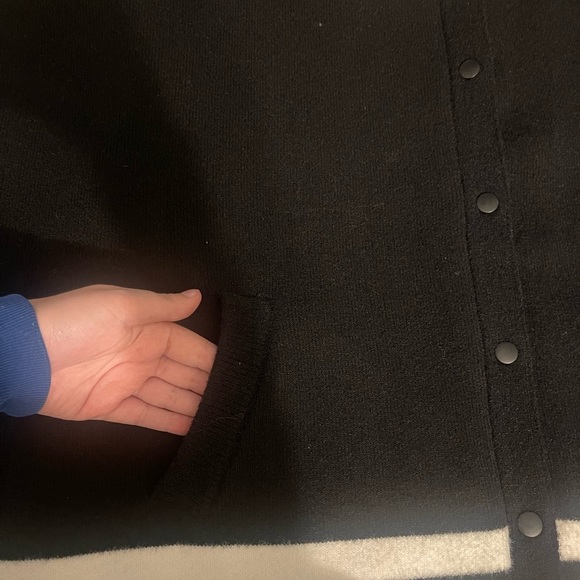 Free People | Pep Rally Poncho OS Black White Stripes - Picture 7 of 10